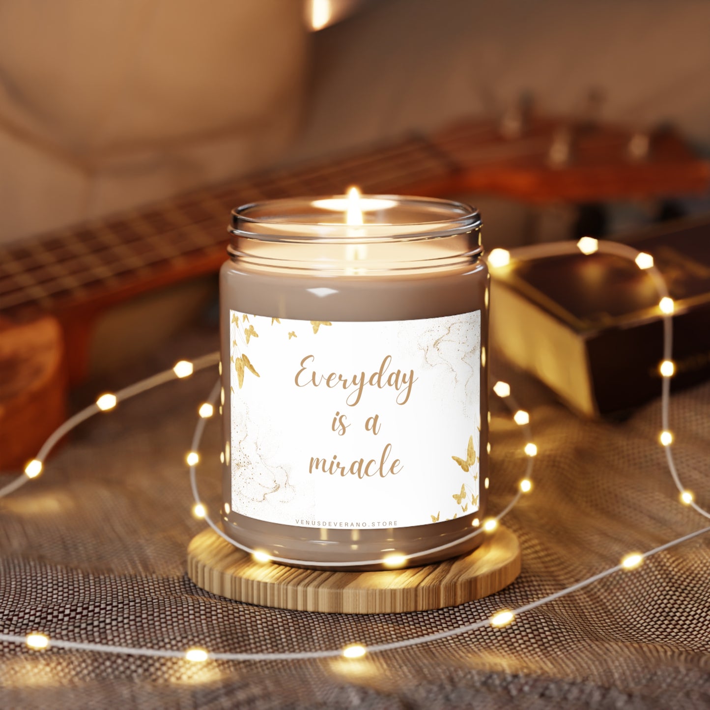 Scented Candles, 9oz - Everyday is a MIRACLE - Made 100% natural soy wax blend and cotton wick - Vanilla Bean, Comfort Spice and Sea Breeze fragrances available.