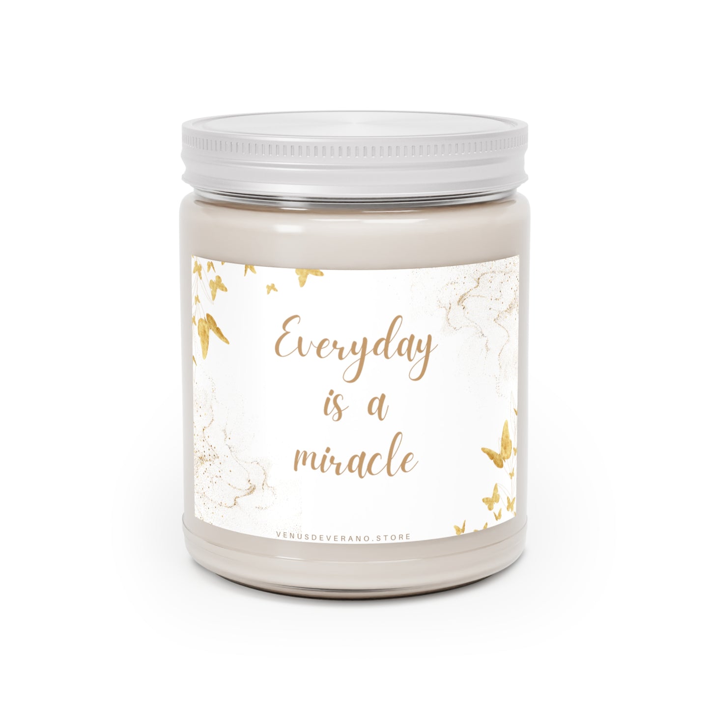 Scented Candles, 9oz - Everyday is a MIRACLE - Made 100% natural soy wax blend and cotton wick - Vanilla Bean, Comfort Spice and Sea Breeze fragrances available.