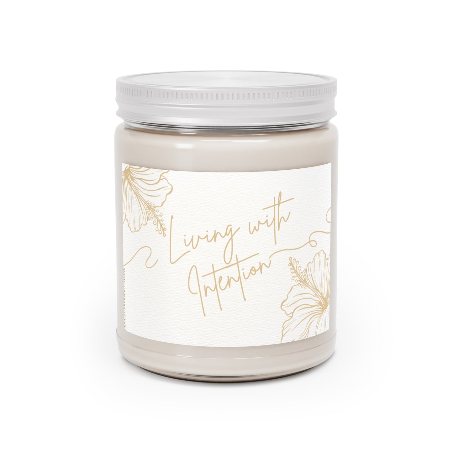 Scented Candles, 9oz - Living with INTENTION- Made 100% natural soy wax blend and cotton wick - Vanilla Bean, Comfort Spice and Sea Breeze fragrances available.