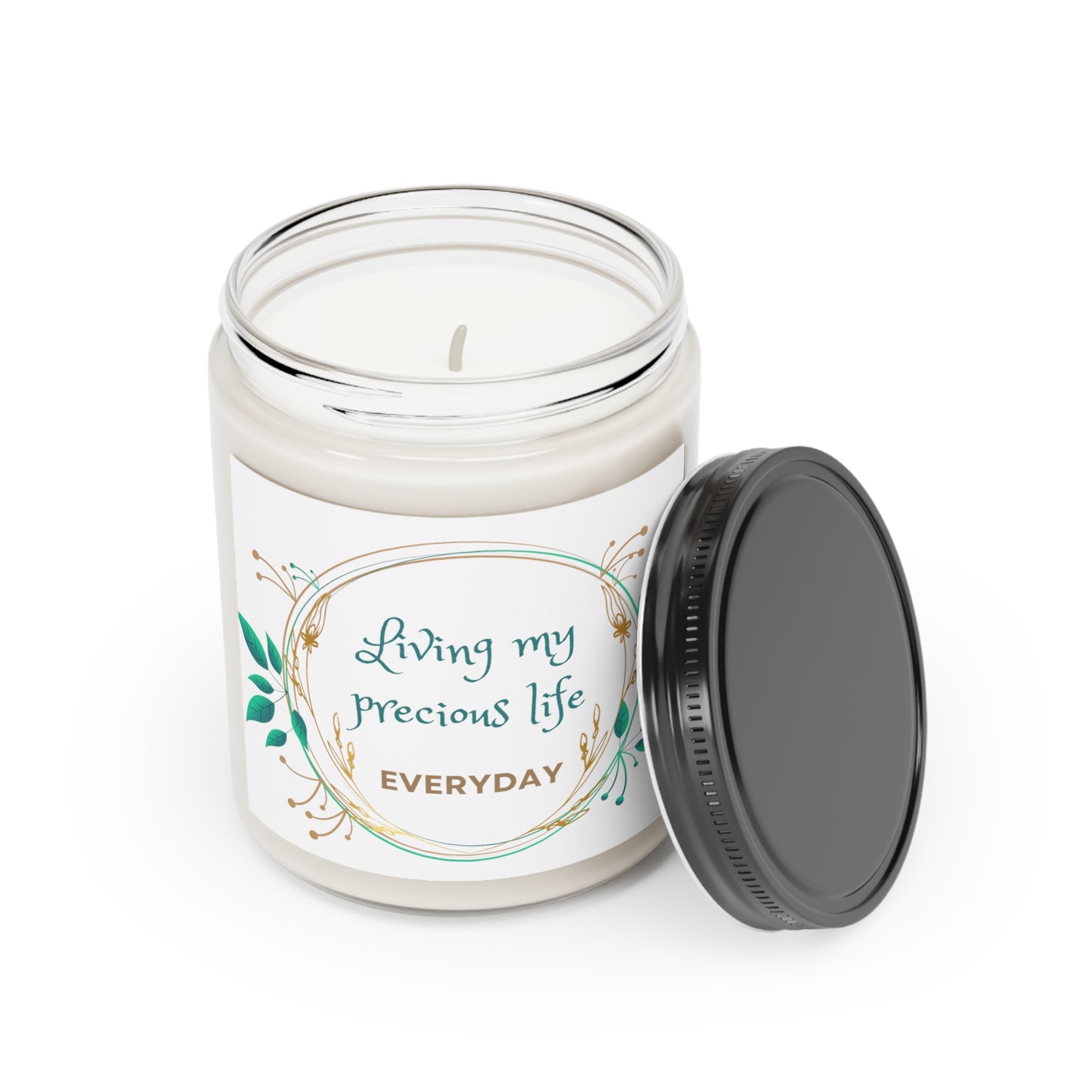 Scented Candle, 9oz - Living my PRECIOUS LIFE - Made from vegan soy coconut wax, hand-poured | 2 ambrosial fragrances available, Cinnamon Stick and Vanilla.