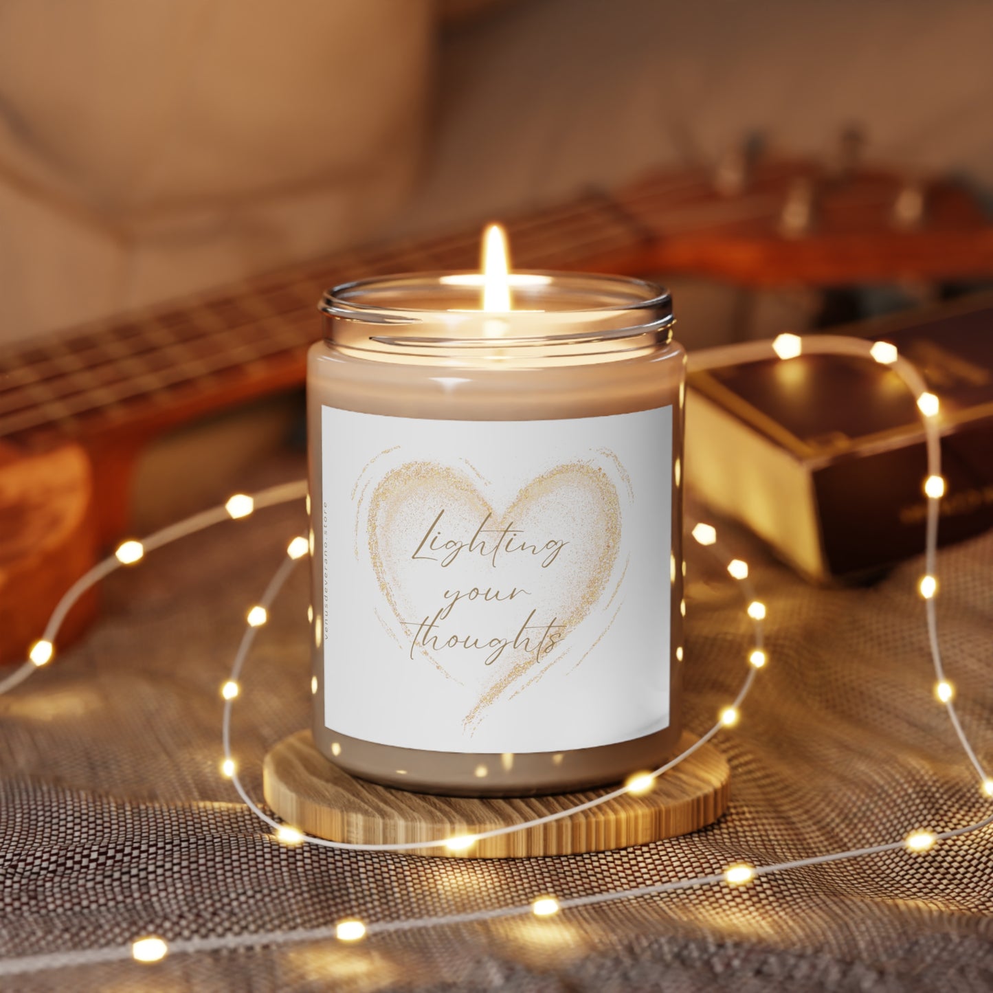 Scented Candle, 9oz - LIGHTING your thoughts - Made from vegan soy coconut wax, hand-poured | 2 ambrosial fragrances available, Cinnamon Stick and Vanilla.