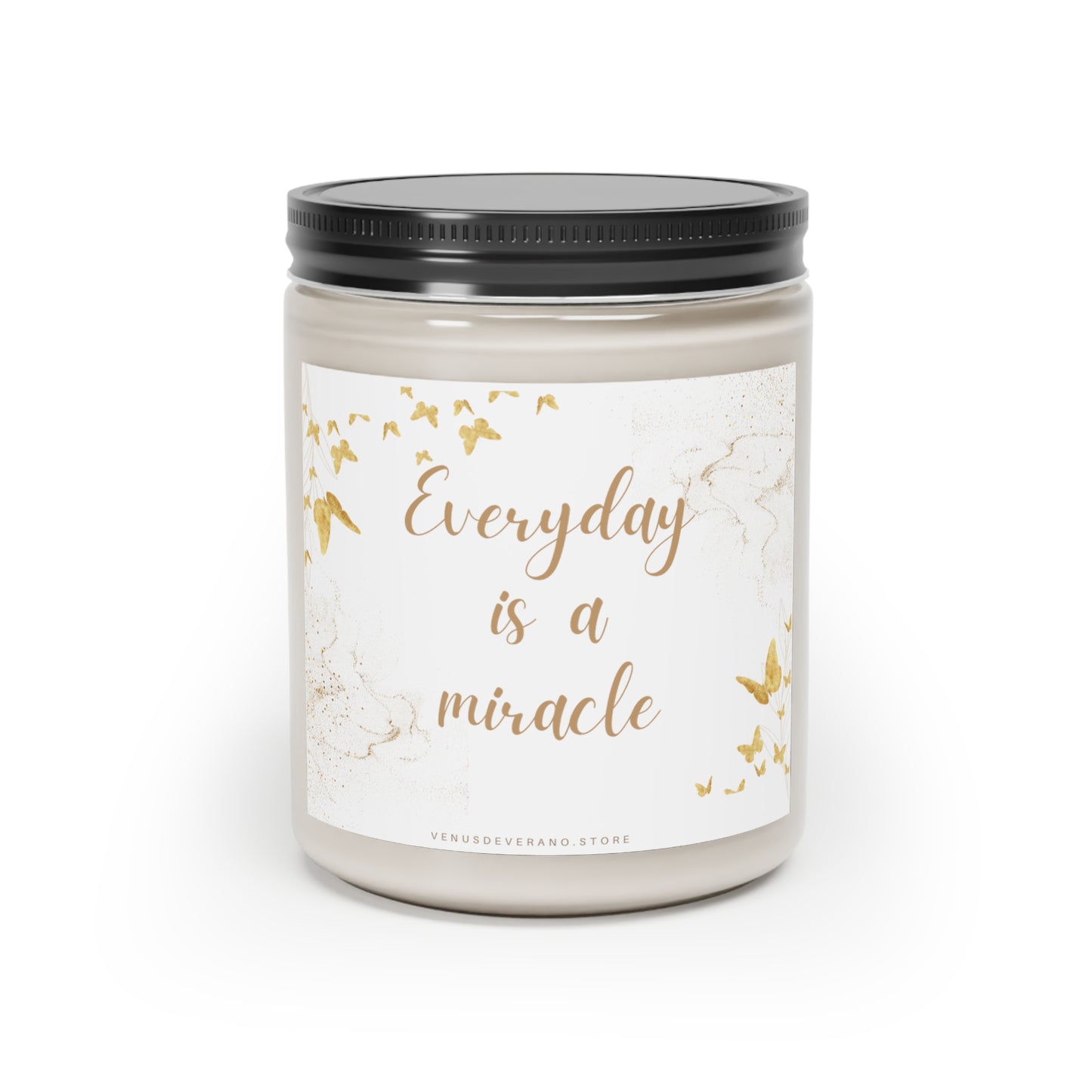 Scented Candle, 9oz - Everyday is a MIRACLE - Made from vegan soy coconut wax, hand-poured | 2 ambrosial fragrances available, Cinnamon Stick and Vanilla.