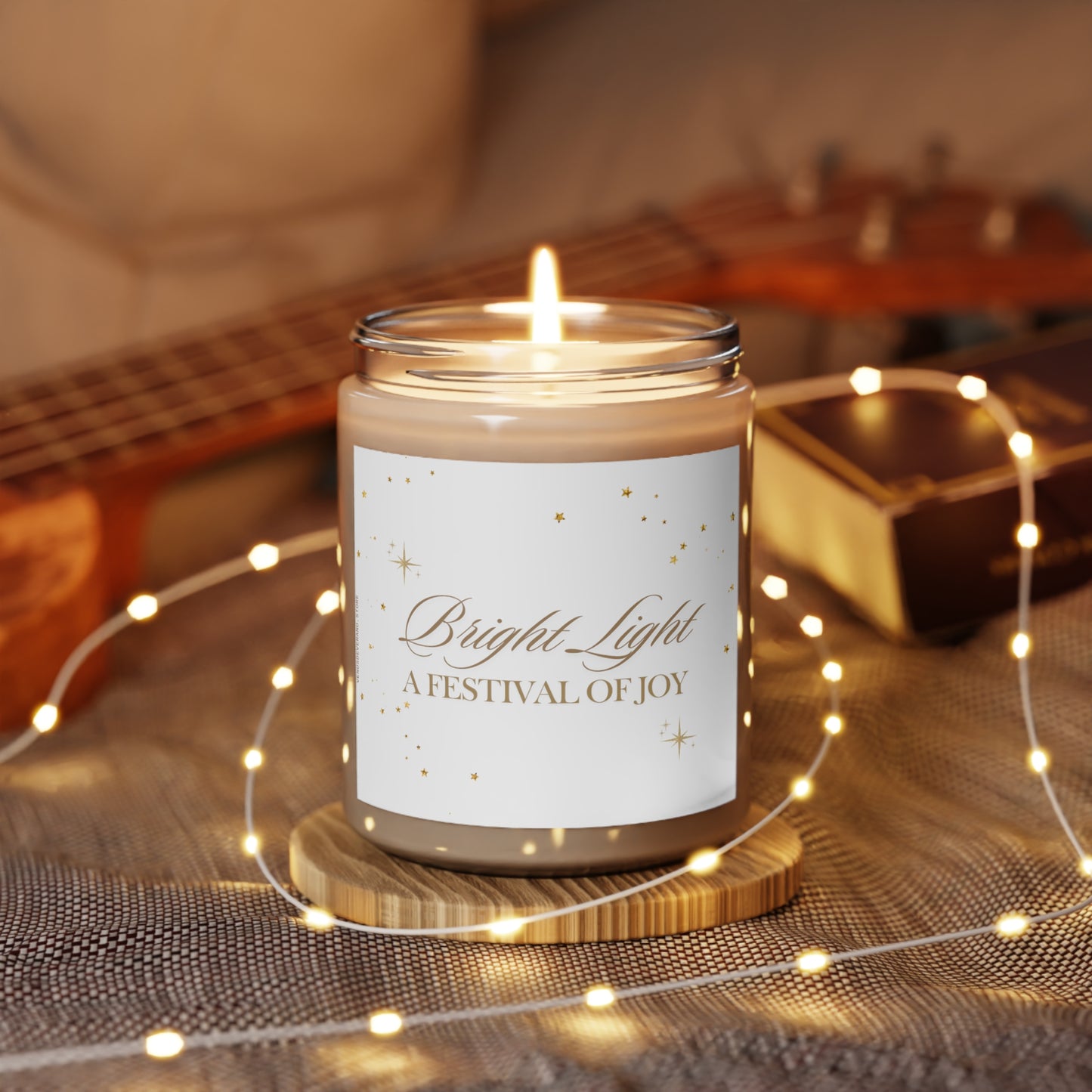 Scented Candle, 9oz - Bright light, a festival of JOY - Made from vegan soy coconut wax, hand-poured | 2 ambrosial fragrances available, Cinnamon Stick and Vanilla.